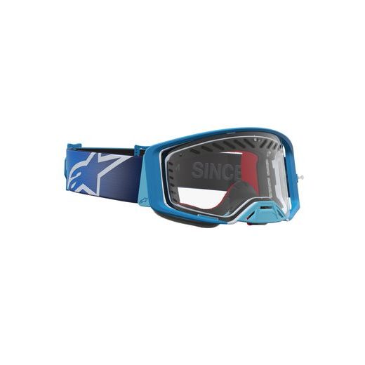 OKULIARE SUPERTECH DURA AIR FLUID, ALPINESTARS (MODRÁ/STŘÍBRNÁ, ČÍRE PLEXI) 2027