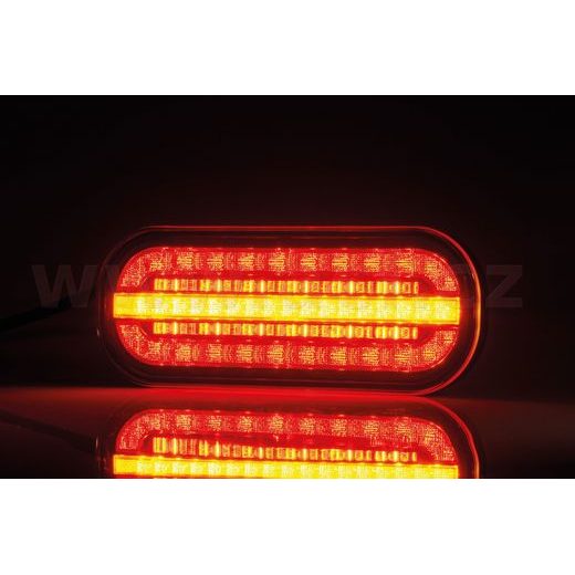 ZADNÍ SVĚTLO LED 195X75 MM, S DYNAMICKÝM SMĚR. SVĚTLEM, 5 PIN BAJONET, L=P