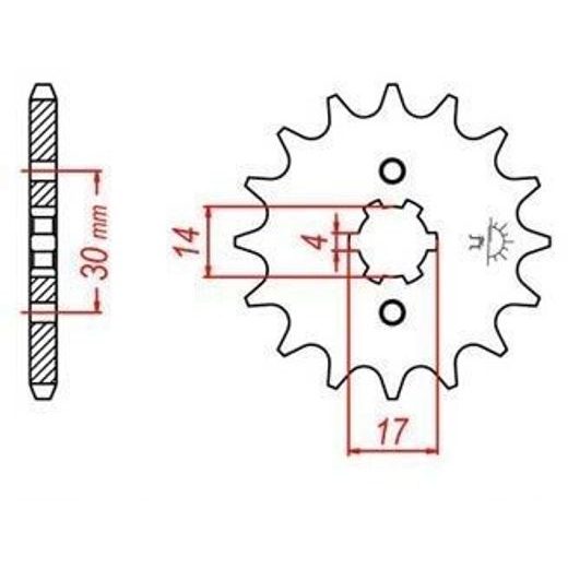 REŤAZOVÉ KOLIESKO PRE SEKUNDÁRNE REŤAZY TYPU 420, JT - ANGLICKO (14 ZUBOV)