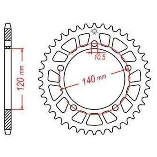 DURALOVÁ ROZETA PRE SEKUNDÁRNE REŤAZY TYPU 520, JT - ANGLICKO (47 ZUBOV)