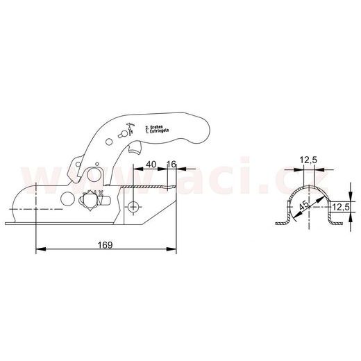 TAŽNÁ SPOJKA KNOTT K20-B NA TYČ PRŮMĚR 45 MM, 2000 KG ORIGINÁL