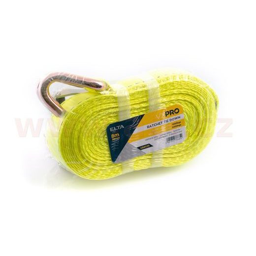 UPÍNACÍ POPRUH S RÁČNOU 38 MM, 8 M, 2 T, DVOJITÉ HÁKY