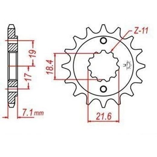 REŤAZOVÉ KOLIESKO PRE SEKUNDÁRNE REŤAZY TYPU 520, JT - ANGLICKO (12 ZUBOV)