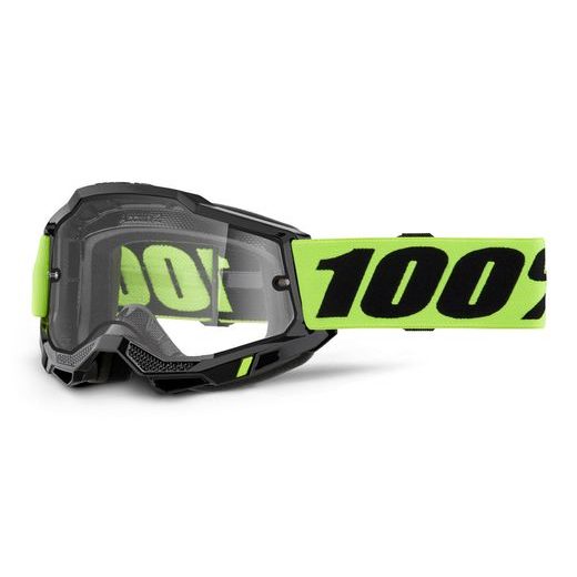 ACCURI 2, 100% ENDURO MOTO OKULIARE ŽLTÉ, ČÍRE DUAL PLEXI