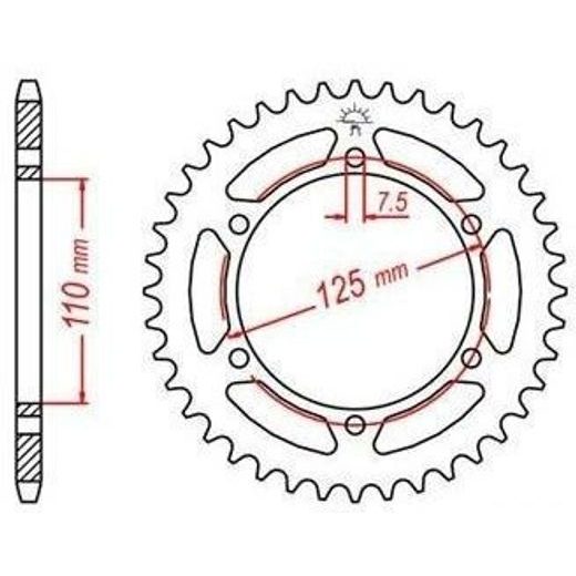 OCEĽOVÁ ROZETA PRE SEKUNDÁRNE REŤAZY TYPU 520, JT - ANGLICKO (41 ZUBOV)