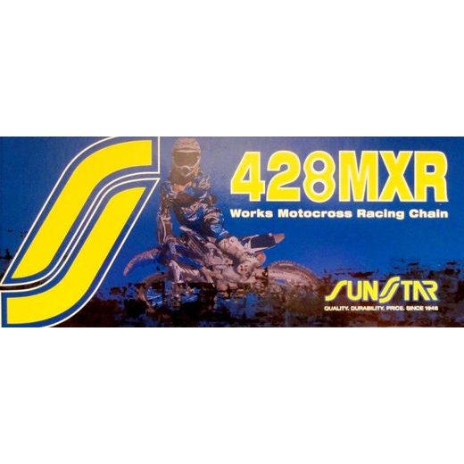 REŤAZ 428MXR, SUNSTAR (BEZKROUŽEK, FARBA ZLATÁ, 124 ČLÁNKOV)