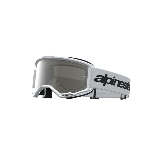 OKULIARE VISION 3 WORDMARK, ALPINESTARS (BÍLÁ/ČERNÁ, ZRKADLOVÉ STRIEBORNÉ PLEXI) 2027