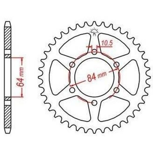 OCEĽOVÁ ROZETA PRE SEKUNDÁRNE REŤAZY TYPU 525, JT - ANGLICKO (43 ZUBOV)