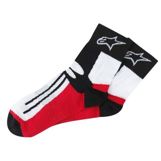 PONOŽKY KRÁTKE RACING ROAD COOLMAX®, ALPINESTARS (ČERNÉ/BÍLÉ/ČERVENÉ)