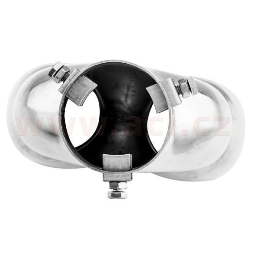 KONCOVKA VÝFUKU NEREZOVÁ DVOJITÁ OBDÉLNÍKOVÁ, VNĚJŠÍ PRŮMĚR 2X76MM, DÉLKA 230MM, VNITŘNÍ PRŮMĚR 45-58MM ASSO