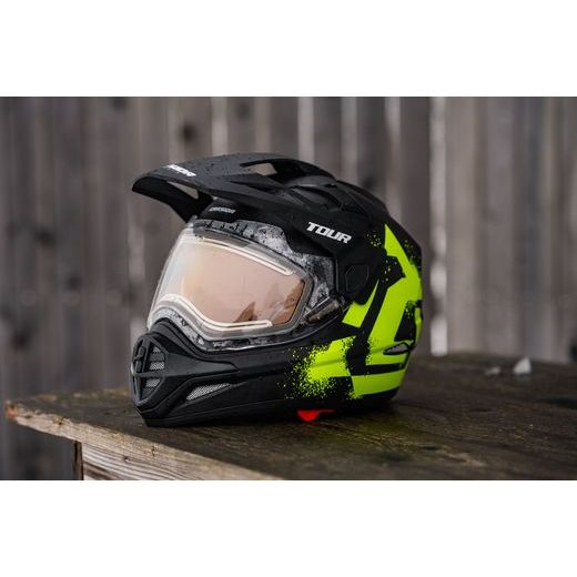 SADA PRE ELEKTRICKÝ VÝHŘEV PLEXI PRILIEB TOUR, CASSIDA (ČÍRE PLEXI, ORANŽOVÁ ANTIFOG CLONA)