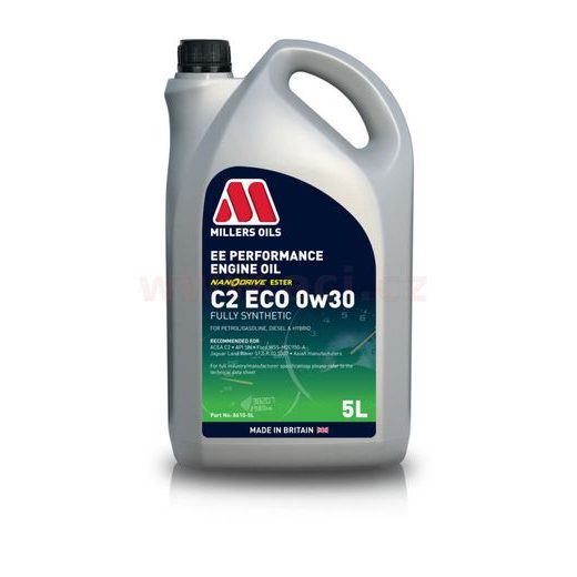 MILLERS OILS MOTOROVÝ OLEJ PLNE SYNTETICKÝ S NANOČÁSTICEMI EE PERFORMANCE C2 ECO 0W30 5L