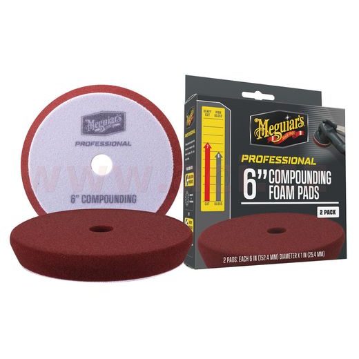 MEGUIAR'S PROFESSIONAL COMPOUND FOAM PAD 6" PĚNOVÉ KOREKČNÍ KOTÚČE, 2KS 6" / 159 MM