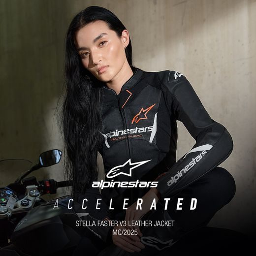 BUNDA STELLA FASTER 3, ALPINESTARS (ČERNÁ/BÍLÁ/ČERVENÁ FLUO) 2026