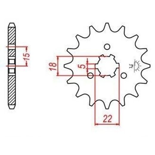 REŤAZOVÉ KOLIESKO PRE SEKUNDÁRNE REŤAZY TYPU 520, JT - ANGLICKO (11 ZUBOV)