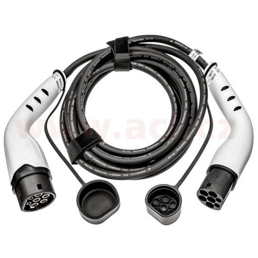 NABÍJECÍ KABEL PRO EV, TYP 2 / TYP 2, 32 A / 22 KW, 3 FÁZE, 480 V, DÉLKA 6 M, BÍLÉ KONEKTORY HELLA