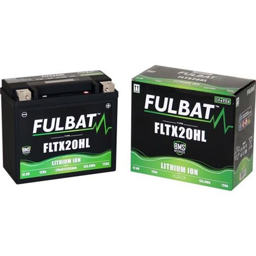 LÍTIOVÁ BATÉRIE LIFEPO4 YTX20HL-BS FULBAT 12V, 12AH, 720A, 1,12 KG, 175X87X155MM NAHRÁDZA TYPY:(YB16CL-B,YTX20HL-BS,YTX20L-BS)