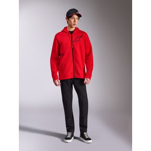 MIKINA TRANSVERSE HOODIE, ALPINESTARS (ČERVENÁ)