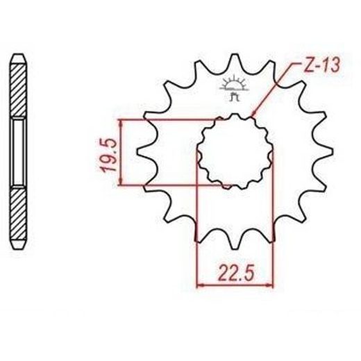 REŤAZOVÉ KOLIESKO PRE SEKUNDÁRNE REŤAZY TYPU 525, JT - ANGLICKO (16 ZUBOV)