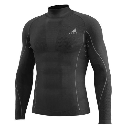 FUNKČNÉ TRIKO S DLHÝM RUKÁVOM A GOLIEROM K-MERINO, UNISEX TECSO (ČIERNA)