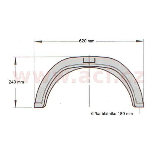 BLATNÍK PLAST PRO KOLA 10''/ ŠÍŘKA 180 MM AL-KO ČERNÝ L=P, ORIGINÁL