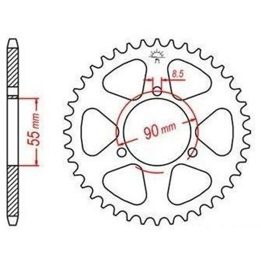 OCEĽOVÁ ROZETA PRE SEKUNDÁRNE REŤAZY TYPU 420, JT - ANGLICKO (47 ZUBOV)