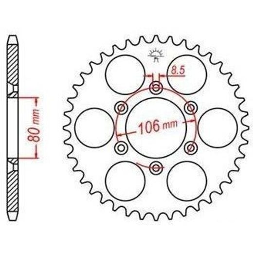 OCEĽOVÁ ROZETA PRE SEKUNDÁRNE REŤAZY TYPU 520, JT - ANGLICKO (45 ZUBOV)