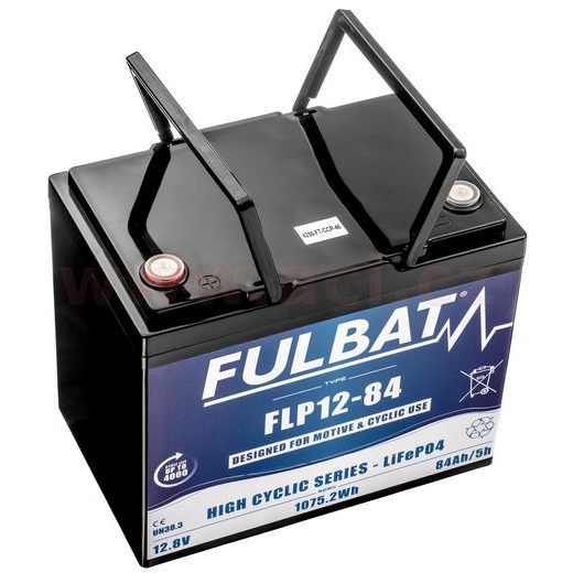 LÍTIOVÁ BATÉRIE& LIFEPO4& FLP12-84 FULBAT 12,8V, 84AH, 1075WH, HMOTNOSŤ 10,5 KG, 260X169X218