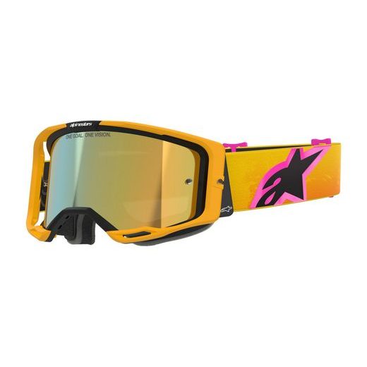 OKULIARE VISION 8 CORP, ALPINESTARS (ORANŽOVÁ/ŽLUTÁ/RŮŽOVÁ, ZRKADLOVÉ ZLATÉ PLEXI) 2026