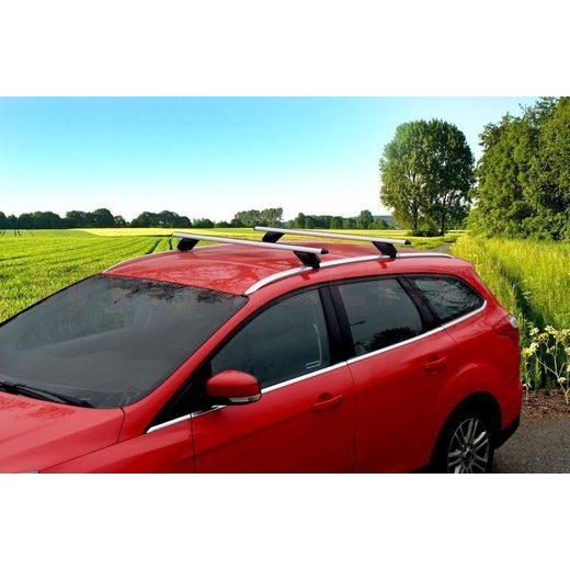 STŘEŠNÍ NOSIČ ZAMYKACÍ HLINÍKOVÝ 135 CM, SADA 2 KS, PRO VOZIDLA S PODÉLNÝMI NOSIČI INTEGR. DO STŘECHY, ALU-INTEGRAL TÜV