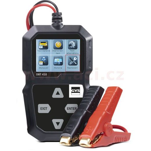 TESTER BATERIÍ, NAPĚTÍ, PROUD, DOBÍJENÍ, 12 V, 7 - 240 AH, GYS DBT 410 - START/STOP, MENU V ČEŠTINĚ