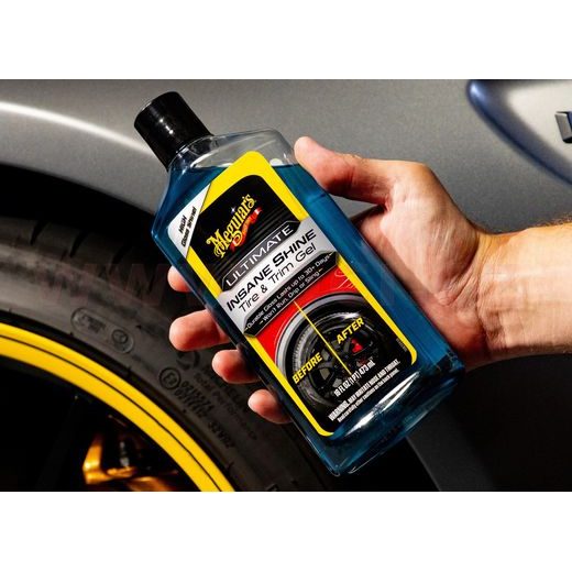 MEGUIAR'S ULTIMATE INSANE SHINE TIRE &AMP; TRIM GÉL LESK NA PNEUMATIKY A NELAKOVANÉ PLASTY 473 ML