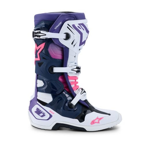 TOPÁNKY TECH 10, ALPINESTARS (BÍLÁ/FIALOVÁ/MODRÁ/RŮŽOVÁ FLUO) 2026