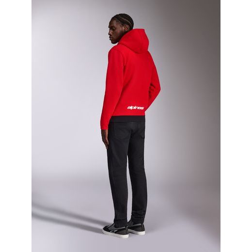MIKINA PARALLEL HOODIE, ALPINESTARS (ČERVENÁ/ČERNÁ)