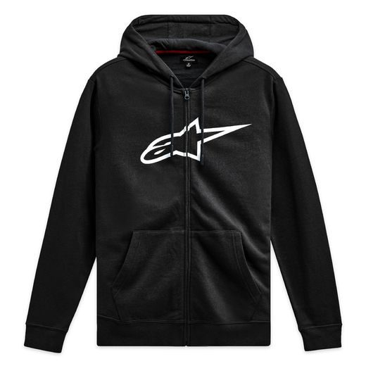 MIKINA AGELESS ZIP HOODIE 3, ALPINESTARS (ČERNÁ/BÍLÁ)
