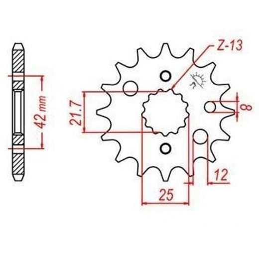 REŤAZOVÉ KOLIESKO PRE SEKUNDÁRNE REŤAZY TYPU 530, JT - ANGLICKO (15 ZUBOV)