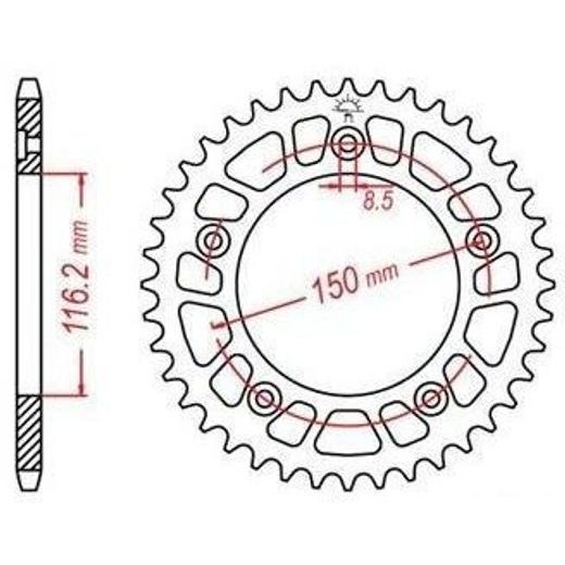 DURALOVÁ ROZETA PRE SEKUNDÁRNE REŤAZY TYPU 520, JT - ANGLICKO (41 ZUBOV)