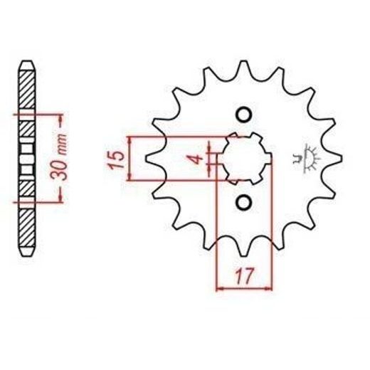 REŤAZOVÉ KOLIESKO PRE SEKUNDÁRNE REŤAZY TYPU 428, JT - ANGLICKO (14 ZUBOV)