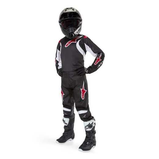 NOHAVICE RACER LUCENT, ALPINESTARS, DETSKÉ (ČERNÁ/BÍLÁ/ČERVENÁ) 2024