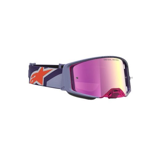 OKULIARE SUPERTECH HITEN, ALPINESTARS (FIALOVÁ/ČERVENÁ, ZRKADLOVÉ RUŽOVÉ PLEXI) 2027