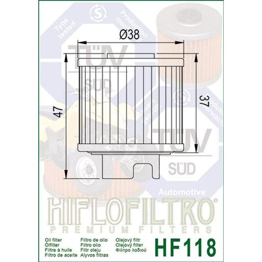 OLEJOVÝ FILTER HF118, HIFLOFILTRO