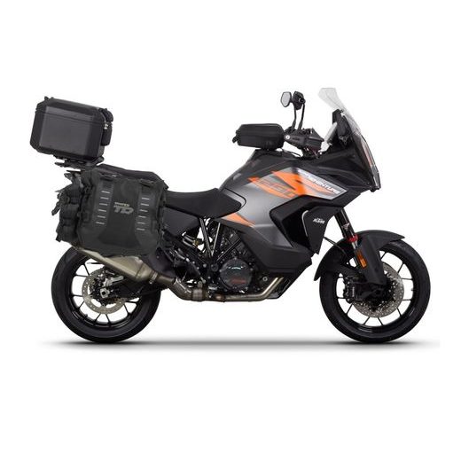 KOMPLETNÁ SADA BOČNÝCH ADVENTURE VAKOV SHAD TERRA TR40 A HLINÍKOVÉHO 55 L VRCHNÉHO KUFRU,VRÁTANE MONTÁŽNEJ SADY SHAD KTM 1200 SUPER ADVENTURE S/R