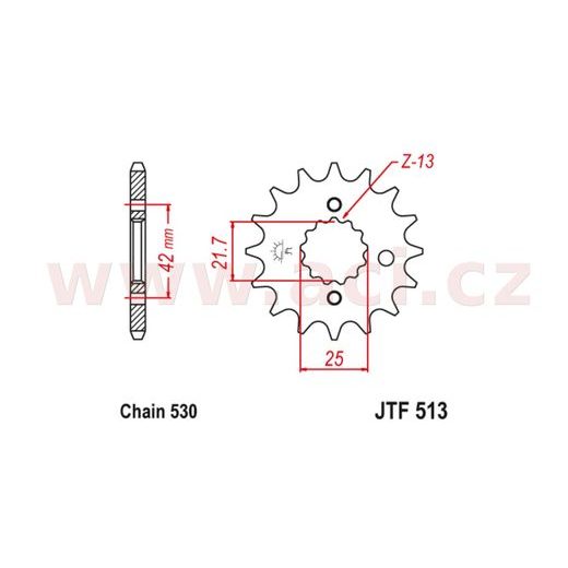 REŤAZOVÉ KOLIESKO S TLMIACE GUMOVOU VRSTVOU PRE SEKUNDÁRNE REŤAZY TYPU 530, JT (15 ZUBOV)
