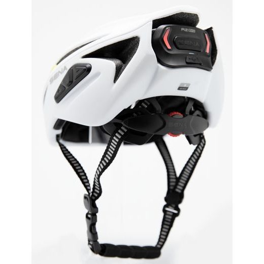 CYKLO PŘILBA S HEADSETEM R2, SENA (MATNÁ BÍLÁ)