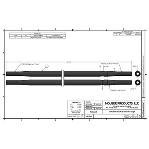 TIE ROD KIT, USED ON A-ARMS HONDA TRX450R 2004-05, TRX450R 2006-09, TRX700XX 2008-09