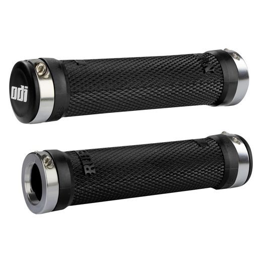 ODI GRIPS RUFFIAN ATV LOCK-ON BONUS PACK BLACK W/SILVER CLAMP