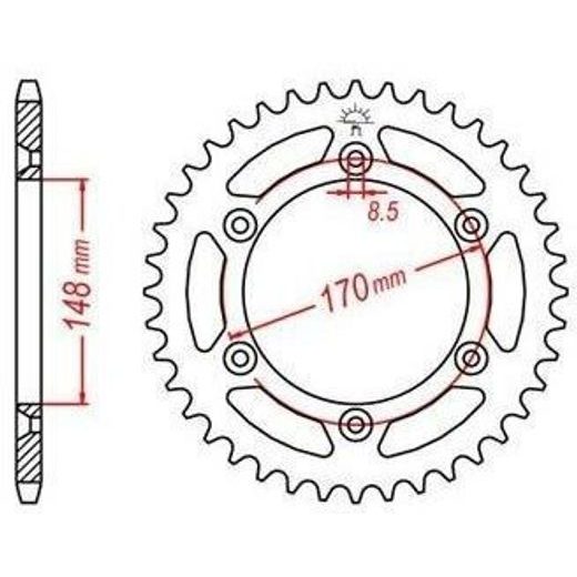OCEĽOVÁ ROZETA PRE SEKUNDÁRNE REŤAZY TYPU 525, JT - ANGLICKO (47 ZUBOV)