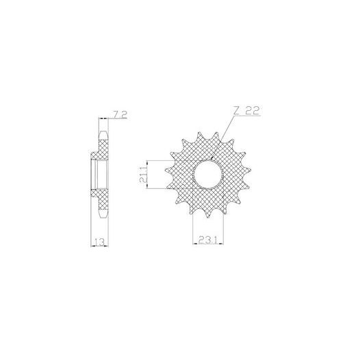 REŤAZOVÉ KOLIESKO PRE SEKUNDÁRNE REŤAZY TYPU 428, BRAKING (15 ZUBOV)