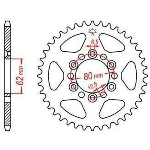 OCEĽOVÁ ROZETA PRE SEKUNDÁRNE REŤAZY TYPU 520, JT - ANGLICKO (37 ZUBOV)