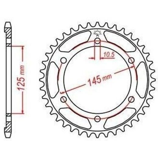 OCEĽOVÁ ROZETA PRE SEKUNDÁRNE REŤAZY TYPU 525, JT - ANGLICKO (42 ZUBOV)